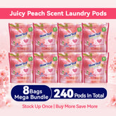 【240 PACs】3-in-1 Long-Lasting White Peach Fragrance Laundry Pods 【Free Shipping】
