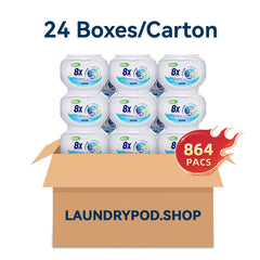 【24 Boxes 864 PACs】4 in 1 Best Premium Natural Laundry Liquid