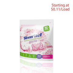 【48 Bags 1440 PACs】3-in-1 Long-Lasting White Peach Fragrance Laundry Pods