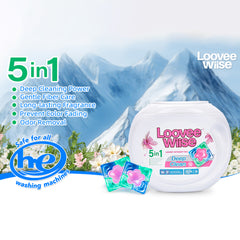 【20 Boxes 1120PACs】5-in-1 LooveeWiise Deep Clean Laundry Capsules