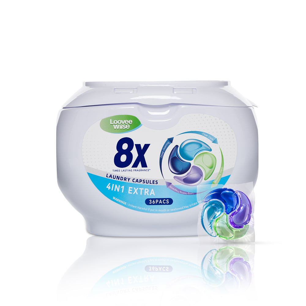 【24 Boxes 864 PACs】4 in 1 Best Premium Natural Laundry Liquid