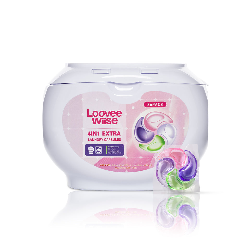 【24 Boxes 864 PACs】4 in 1 Hypoallergenic Laundry Capsule