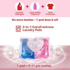【24 Boxes 1008 PACs】3-in-1 Dokfu Heart-Shaped Laundry Capsules