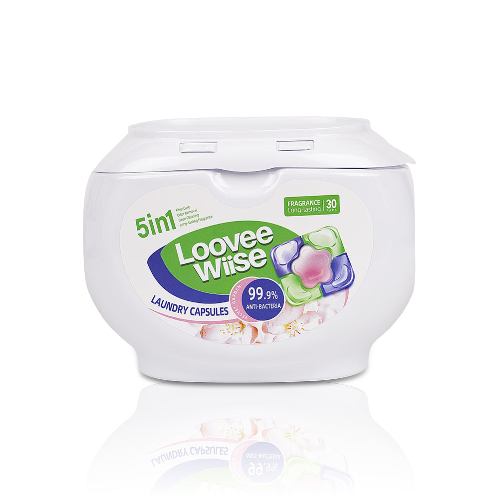 【24 Boxes 720 PACs】5-in-1 LooveeWiise flower-Shaped Laundry Capsules