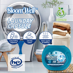 【20 Boxes 1000PACs】5-in-1 BloomWell Deep Clean Laundry Capsules