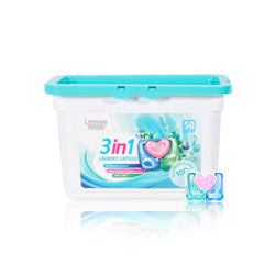 【24 Boxes 1200 PACs】3-in-1 LooveeWiise Heart-Shaped Laundry Capsules