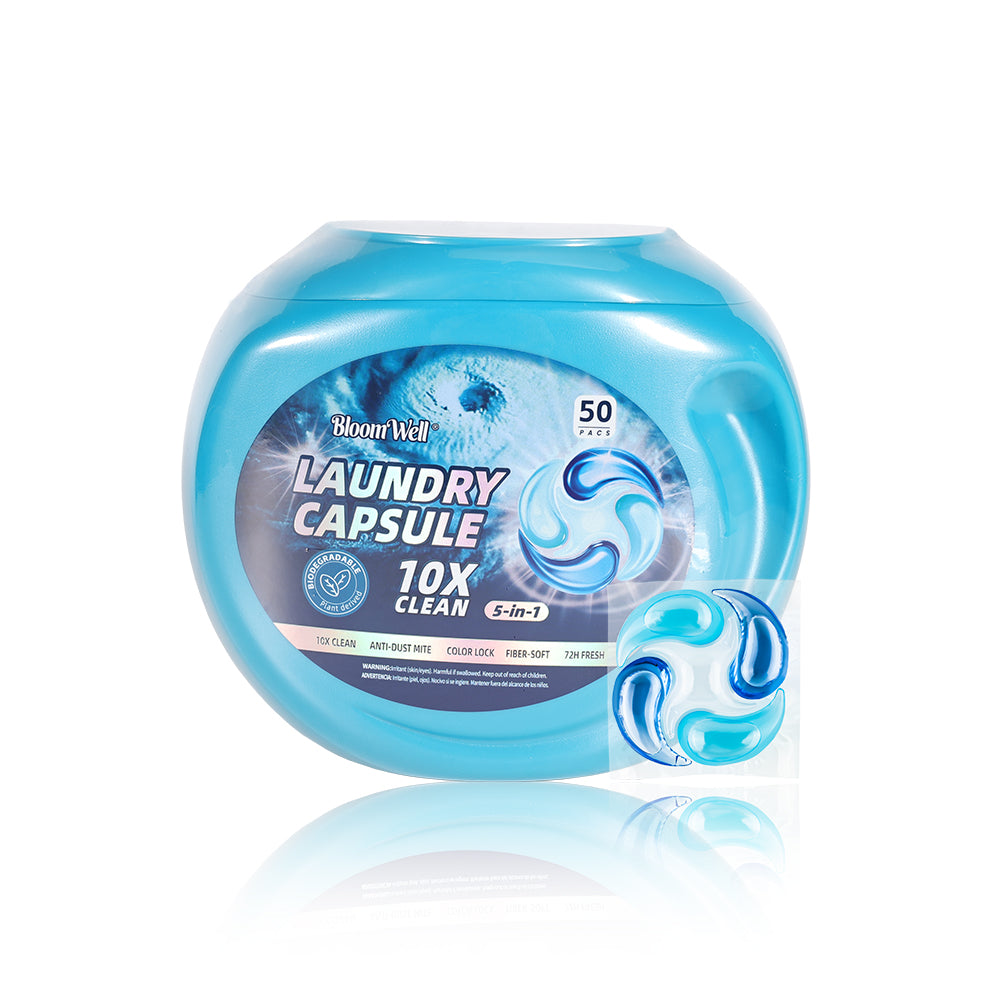 【20 Boxes 1000PACs】5-in-1 BloomWell Deep Clean Laundry Capsules