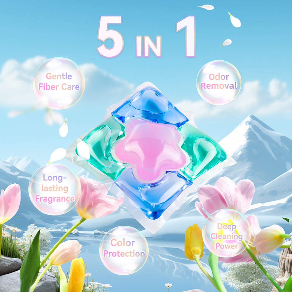 【20 Boxes 1120PACs】5-in-1 LooveeWiise Deep Clean Laundry Capsules